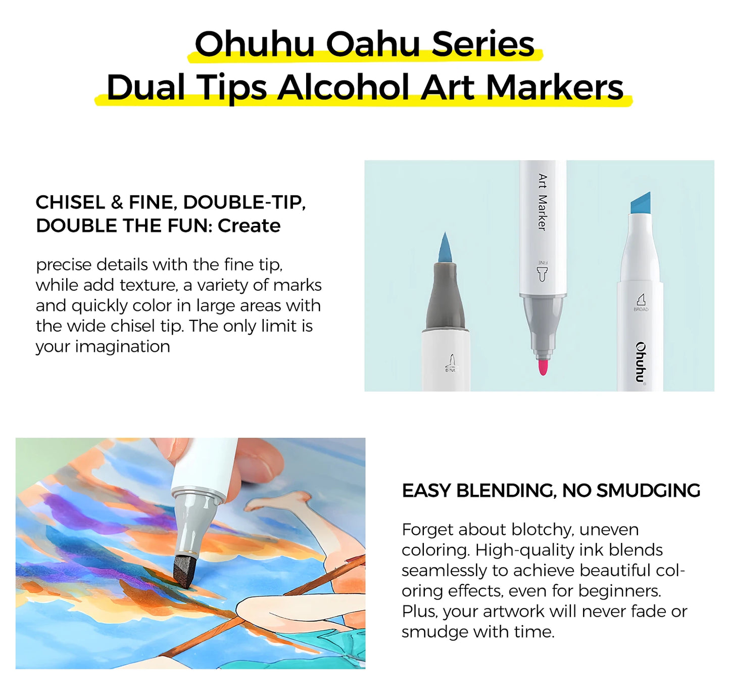 Ohuhu Oahu Marcador Pen Set